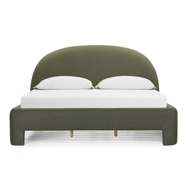 TOV Furniture Orphea Boucle Bed: Modern Luxury Comfort with Durable Upholstery and Contemporary Design for Any Space Kale Green / King TOV-B54664