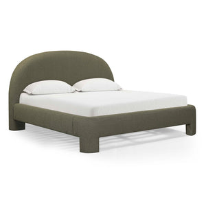 TOV Furniture Orphea Boucle Bed: Modern Luxury Comfort with Durable Upholstery and Contemporary Design for Any Space Kale Green / King TOV-B54664