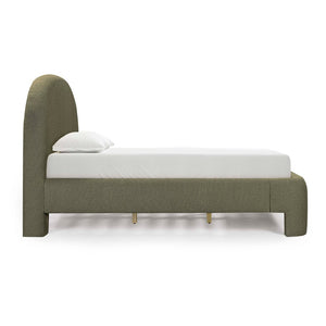 TOV Furniture Orphea Boucle Bed: Modern Luxury Comfort with Durable Upholstery and Contemporary Design for Any Space Kale Green / King TOV-B54664