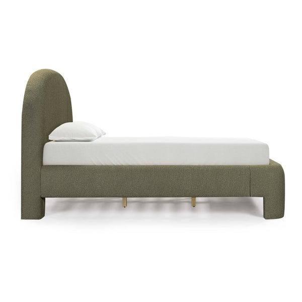 TOV Furniture Orphea Boucle Bed: Modern Luxury Comfort with Durable Upholstery and Contemporary Design for Any Space Kale Green / King TOV-B54664