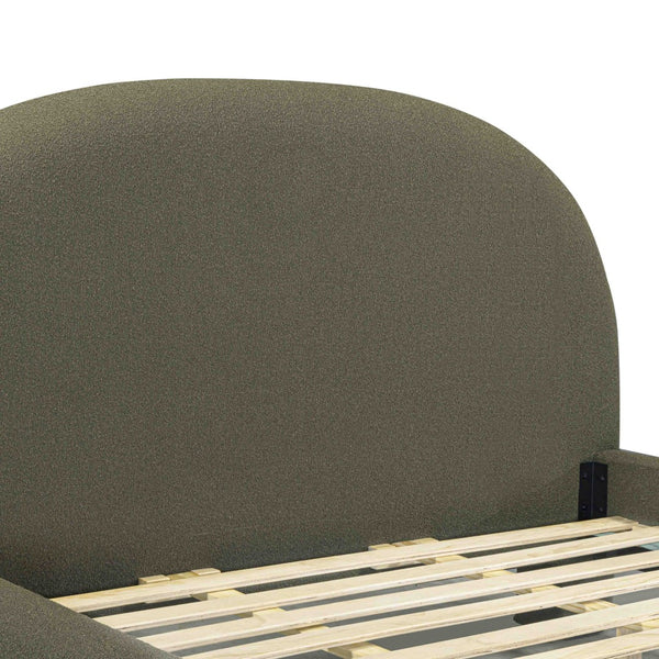 TOV Furniture Orphea Boucle Bed: Modern Luxury Comfort with Durable Upholstery and Contemporary Design for Any Space Kale Green / King TOV-B54664