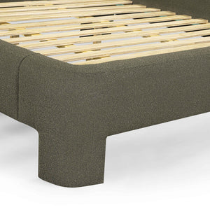 TOV Furniture Orphea Boucle Bed: Modern Luxury Comfort with Durable Upholstery and Contemporary Design for Any Space Kale Green / King TOV-B54664