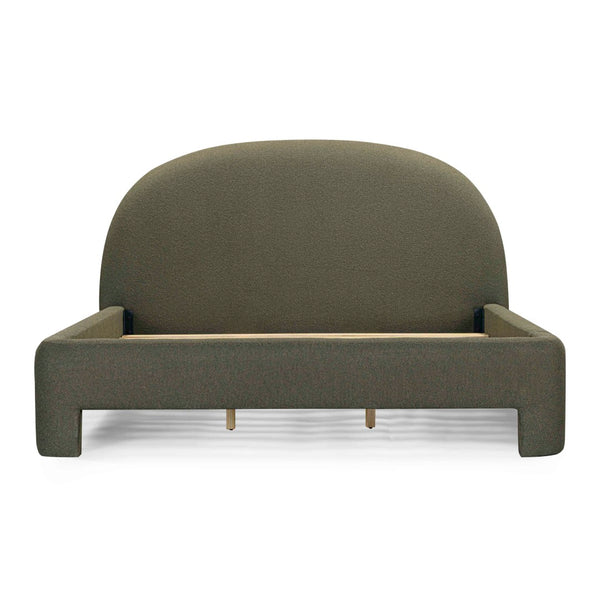 TOV Furniture Orphea Boucle Bed: Modern Luxury Comfort with Durable Upholstery and Contemporary Design for Any Space Kale Green / King TOV-B54664