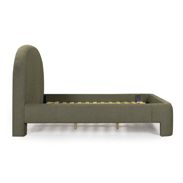TOV Furniture Orphea Boucle Bed: Modern Luxury Comfort with Durable Upholstery and Contemporary Design for Any Space Kale Green / King TOV-B54664