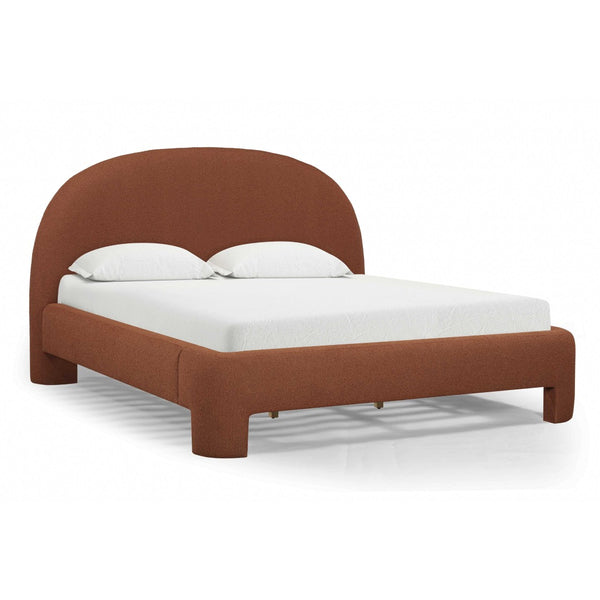 TOV Furniture Orphea Boucle Bed: Modern Luxury Comfort with Durable Upholstery and Contemporary Design for Any Space Autumn Red / King TOV-B54665