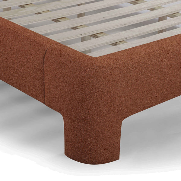 TOV Furniture Orphea Boucle Bed: Modern Luxury Comfort with Durable Upholstery and Contemporary Design for Any Space Autumn Red / King TOV-B54665