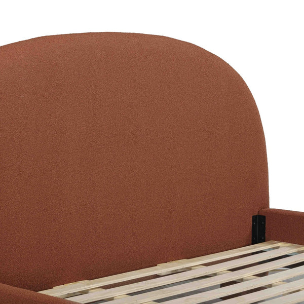 TOV Furniture Orphea Boucle Bed: Modern Luxury Comfort with Durable Upholstery and Contemporary Design for Any Space Autumn Red / King TOV-B54665
