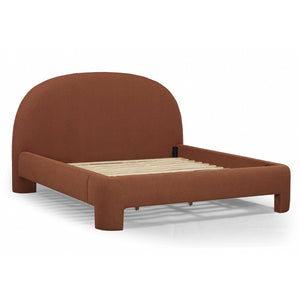 TOV Furniture Orphea Boucle Bed: Modern Luxury Comfort with Durable Upholstery and Contemporary Design for Any Space Autumn Red / King TOV-B54665