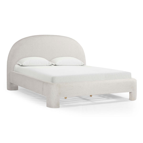 TOV Furniture Orphea Boucle Bed: Modern Luxury Comfort with Durable Upholstery and Contemporary Design for Any Space Off-White / King TOV-B54666