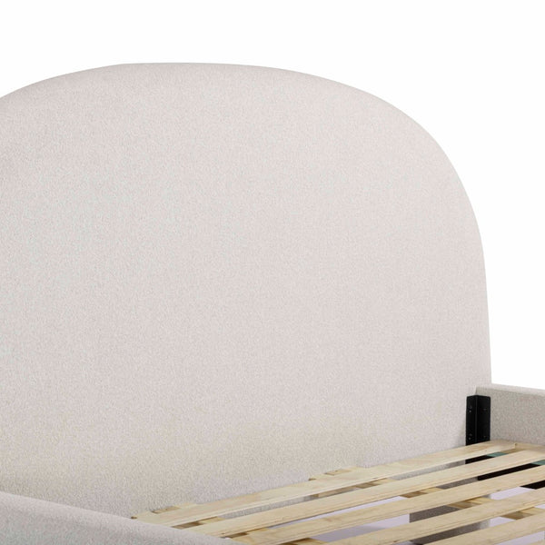 TOV Furniture Orphea Boucle Bed: Modern Luxury Comfort with Durable Upholstery and Contemporary Design for Any Space Off-White / King TOV-B54666