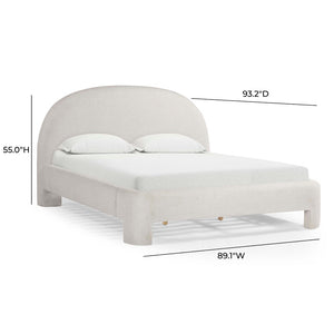 TOV Furniture Orphea Boucle Bed: Modern Luxury Comfort with Durable Upholstery and Contemporary Design for Any Space Off-White / King TOV-B54666