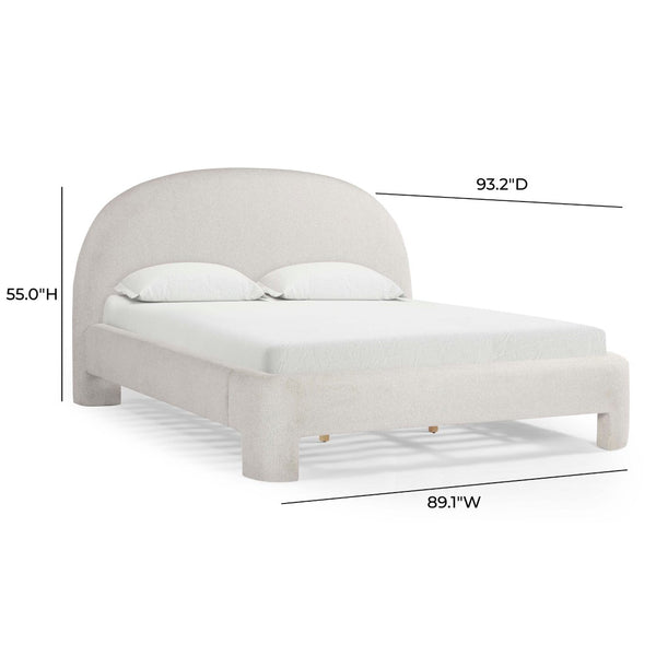 TOV Furniture Orphea Boucle Bed: Modern Luxury Comfort with Durable Upholstery and Contemporary Design for Any Space Off-White / King TOV-B54666