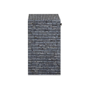 TOV Furniture Cassis 20" Nightstand with Hand-Placed Mother of Pearl, Compact Black Design for Elegant Spaces TOV-B54795