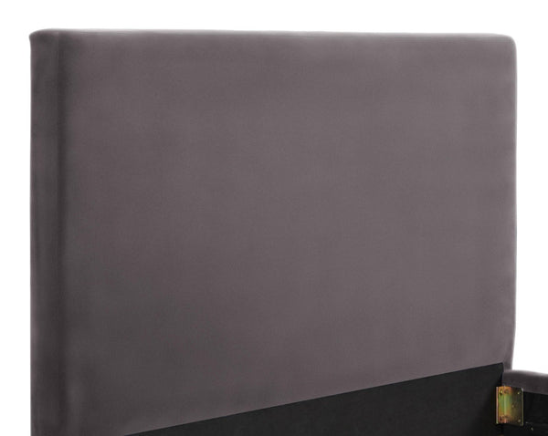 TOV Furniture Delilah Velvet Bed - Modern Glamour with Textured Upholstery and Striking Gold Legs for Your Bedroom Grey / King TOV-B6267