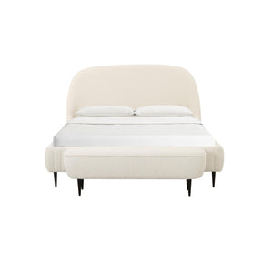 TOV Furniture Denise Cream Boucle Bed - Modern Upholstered Centerpiece with Channel Tufting and Sturdy Iron Legs King TOV-B68689
