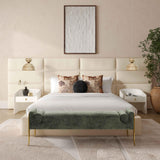 Eliana Cream Velvet King Bed with Wings TOV-B68724-WINGS TOV Furniture