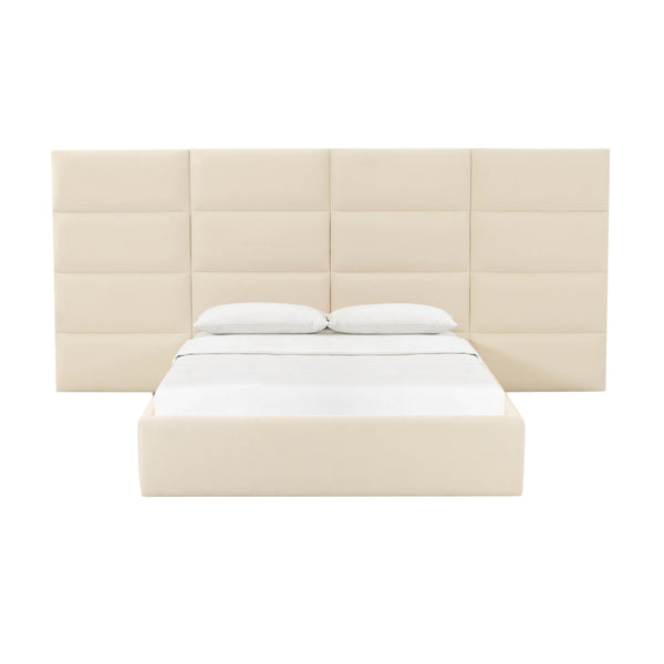Eliana Cream Velvet King Bed with Wings TOV-B68724-WINGS TOV Furniture