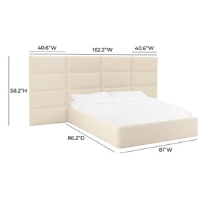 Eliana Cream Velvet King Bed with Wings TOV-B68724-WINGS TOV Furniture