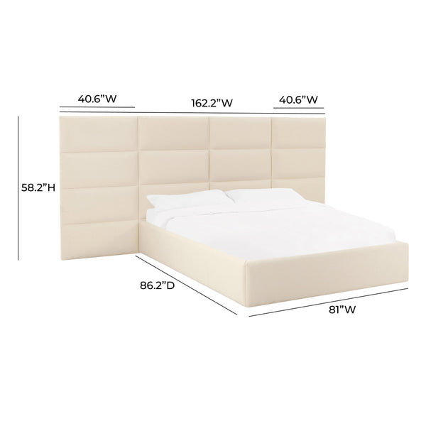 Eliana Cream Velvet King Bed with Wings TOV-B68724-WINGS TOV Furniture