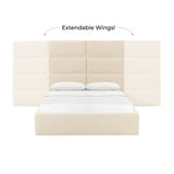 Eliana Cream Velvet Queen Bed with Wings TOV-B68725-WINGS TOV Furniture