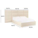 Eliana Cream Velvet Queen Bed with Wings TOV-B68725-WINGS TOV Furniture