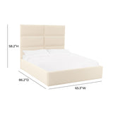 Eliana Cream Velvet Queen Bed TOV-B68725 TOV Furniture