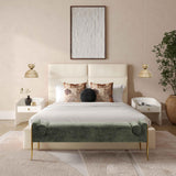 Eliana Cream Velvet Queen Bed TOV-B68725 TOV Furniture