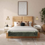 Eliana Honey Velvet Queen Bed TOV-B68727 TOV Furniture