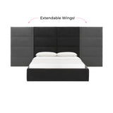 Eliana Black Velvet King Bed with Wings TOV-B68728-WINGS TOV Furniture