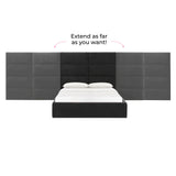 Eliana Black Velvet King Bed with Wings TOV-B68728-WINGS TOV Furniture