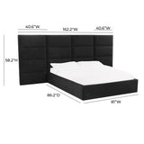 Eliana Black Velvet King Bed with Wings TOV-B68728-WINGS TOV Furniture