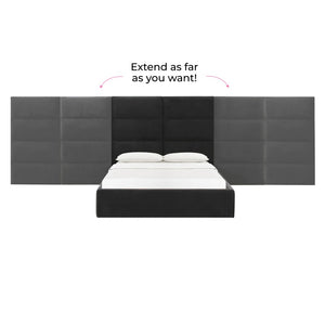 TOV Furniture Eliana Velvet Bed with Customizable Wings - Stylish Comfort & Durable Wood Frame for Your Bedroom TOV-B68729-WINGS