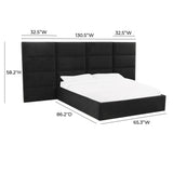 Eliana Black Velvet Queen Bed with Wings TOV-B68729-WINGS TOV Furniture