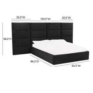 TOV Furniture Eliana Velvet Bed with Customizable Wings - Stylish Comfort & Durable Wood Frame for Your Bedroom TOV-B68729-WINGS