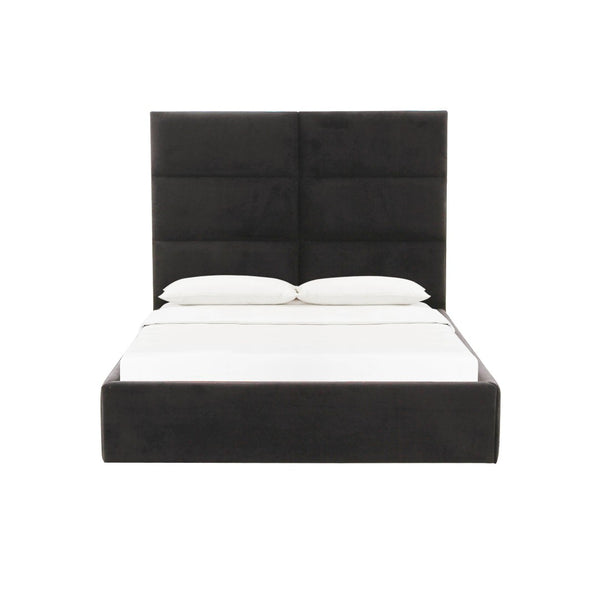 TOV Furniture Eliana Velvet Bed: Customizable Elegance with Solid Wood Frame, No Box Spring Needed, Handmade Quality TOV-B68729