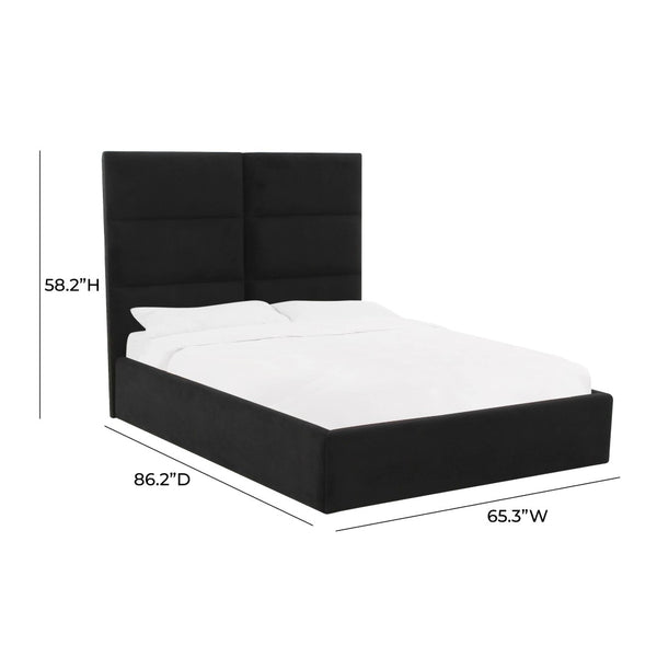TOV Furniture Eliana Velvet Bed: Customizable Elegance with Solid Wood Frame, No Box Spring Needed, Handmade Quality TOV-B68729
