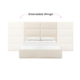Eliana Cream Boucle King Bed with Wings TOV-B68730-WINGS TOV Furniture