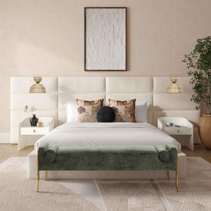 TOV Furniture Eliana Cream Boucle Headboard Wings - Luxurious Upholstered Extensions for Custom Bedroom Style TOV-B68731-15