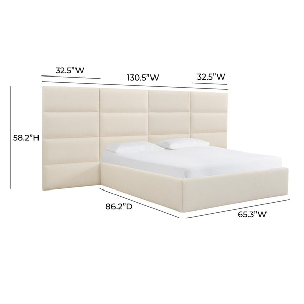 TOV Furniture Eliana Cream Boucle Headboard Wings - Luxurious Upholstered Extensions for Custom Bedroom Style TOV-B68731-15