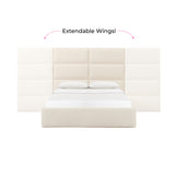 Eliana Cream Boucle Queen Bed with Wings TOV-B68731-WINGS TOV Furniture