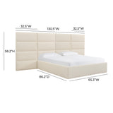 Eliana Cream Boucle Queen Bed with Wings TOV-B68731-WINGS TOV Furniture