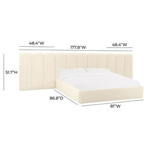 TOV Furniture Palani Velvet Headboard Wings - Elevate Your Bedroom with Luxe Comfort and Customizable Style Options Cream TOV-B68740-41-15