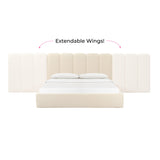 Palani Cream Velvet King Bed with Wings TOV-B68740-WINGS TOV Furniture