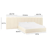 Palani Cream Velvet King Bed with Wings TOV-B68740-WINGS TOV Furniture