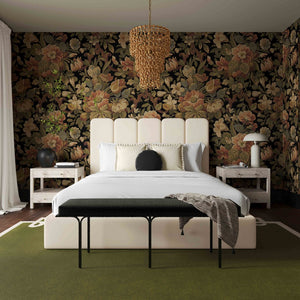 TOV Furniture Palani Velvet Bed - Modern Upholstered Design with Customizable Headboard for Luxurious Comfort Cream / King TOV-B68740