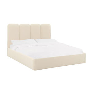 Palani Cream Velvet Queen Bed TOV-B68741 TOV Furniture
