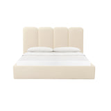 Palani Cream Velvet Queen Bed TOV-B68741 TOV Furniture