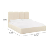 Palani Cream Velvet Queen Bed TOV-B68741 TOV Furniture