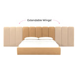 Palani Honey Velvet King Bed with Wings TOV-B68742-WINGS TOV Furniture