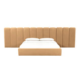 Palani Honey Velvet Queen Bed with Wings TOV-B68743-WINGS TOV Furniture